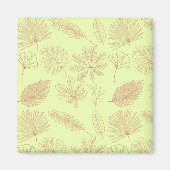 Aimant Motif de feuilles vert pastel et beige  (Devant)