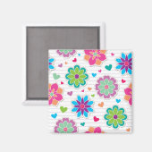 Aimant Motif de fleurs (Recto/Verso)