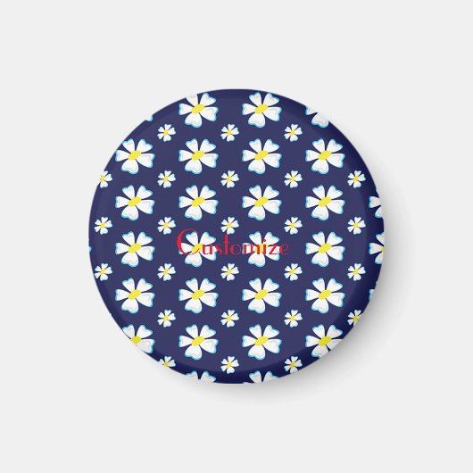 Aimant Motif de fleurs blanches Thunder_Cove (Devant)