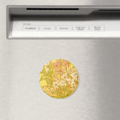 Aimant Motif de fleurs de lys d'Alphonse Mucha : Art nouv (In Situ (Lave-vaisselle))