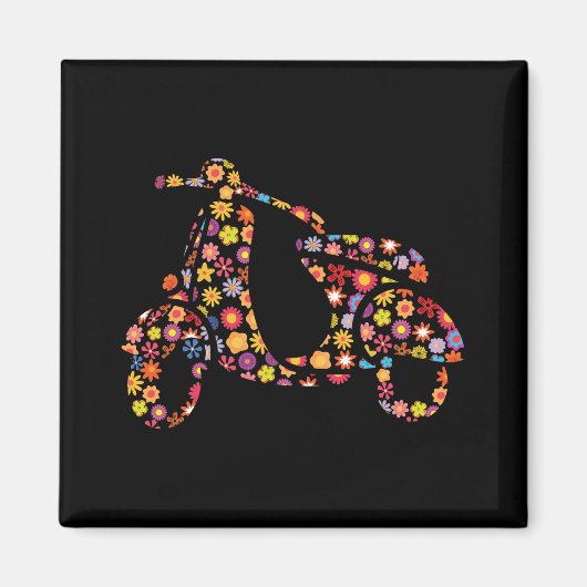 Aimant Motif de fleurs de scooter moteur (Devant)