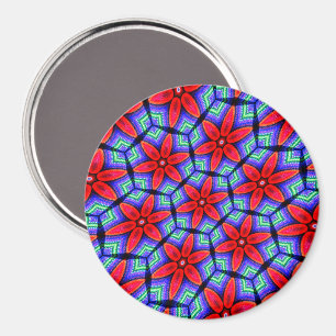 Aimant Motif de Fleurs de tissus rouges