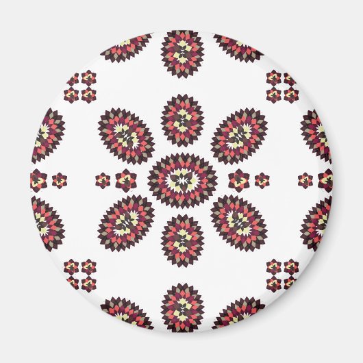 Aimant Motif de fleurs Mandala (Devant)