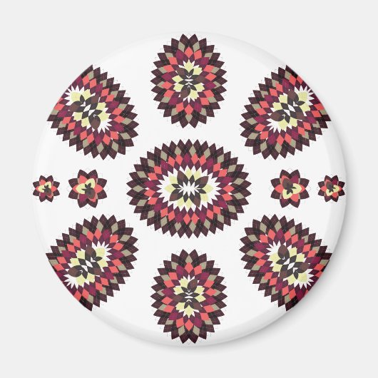 Aimant Motif de fleurs Mandala (Devant)