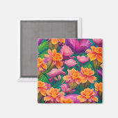 Aimant Motif de fleurs tropicales hawaïennes (Recto/Verso)