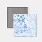 Aimant Motif de flocon de neige d'hiver (Recto/Verso)