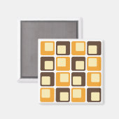 Aimant motif de formes Carré rétro les années 70 (Recto/Verso)