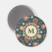 Aimant Motif de fraise Paisley (Recto/Verso)