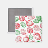 Aimant Motif de fraises (Recto/Verso)
