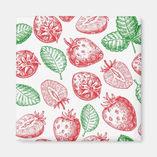 Aimant Motif de fraises (Devant)