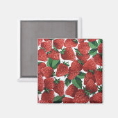 Aimant Motif de fraises et de crème (Recto/Verso)