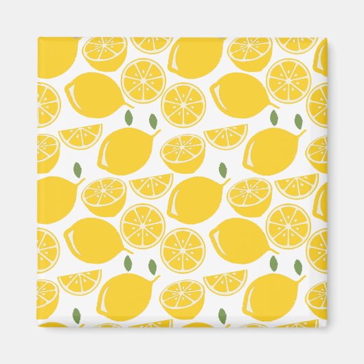 Aimant Motif de fruits de citron jaune (Devant)
