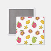 Aimant Motif de fruits exotiques - Mélange Paradis Tropic (Recto/Verso)