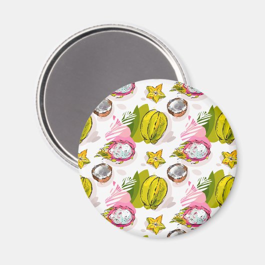 Aimant Motif de fruits texturés à main libre (Recto/Verso)