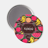 Aimant Motif de fruits tropicaux (Recto/Verso)