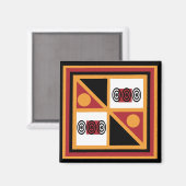 Aimant Motif de géométrie de couleur tribale africaine (Recto/Verso)