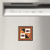 Aimant Motif de géométrie de couleur tribale africaine (In Situ (Lave-vaisselle))