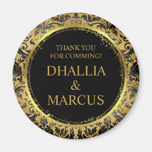 Aimant Motif de goth noir et or