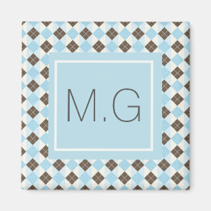Aimant Motif de Jacquard personnalisé bleu et Brown