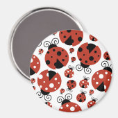 Aimant Motif De Ladybugs, Mignons Ladybugs, Red Ladybugs (Recto/Verso)