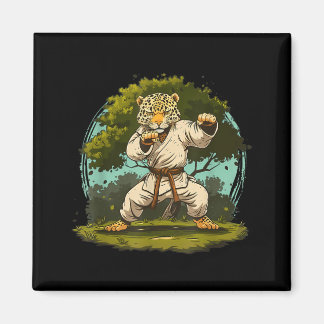 Aimant Motif de léopard de karaté Taekwondo Jiu-Jitsu MMA