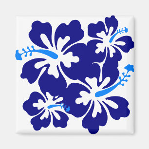 Aimant Motif de l'Hibiscus bleu