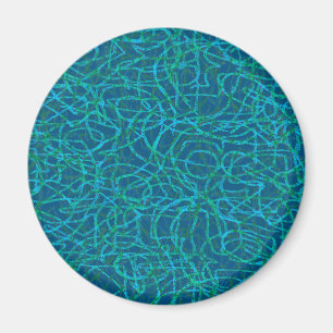 Aimant Motif de lignes griffées vertes