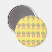 Aimant Motif de lollipops colorés (Recto/Verso)