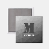 Aimant Motif de maillage géométrique gris clair (Recto/Verso)