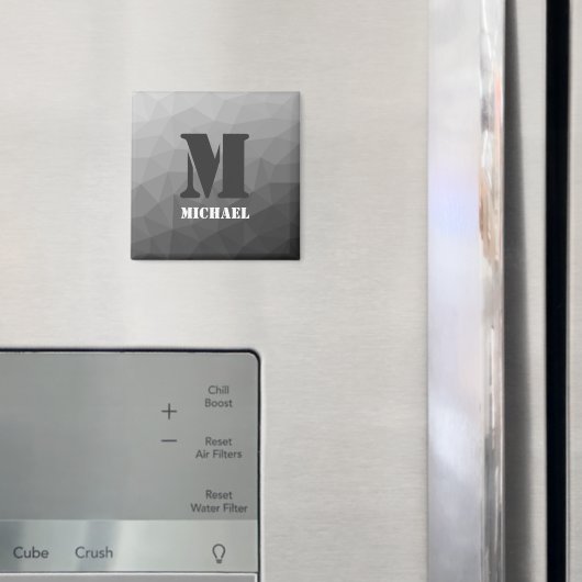 Aimant Motif de maillage géométrique gris clair (In situ (réfrigérateur))