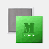 Aimant Motif de maillage géométrique vert clair (Recto/Verso)