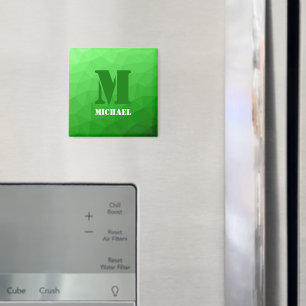 Aimant Motif de maillage géométrique vert clair Monogramm