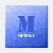Aimant Motif de maille géométrique bleu foncé Monogramme (Devant)