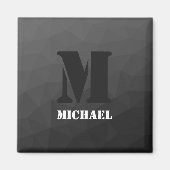 Aimant Motif de maille géométrique gris foncé Monogramme (Devant)