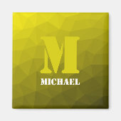 Aimant Motif de maille géométrique jaune Monogramme (Devant)