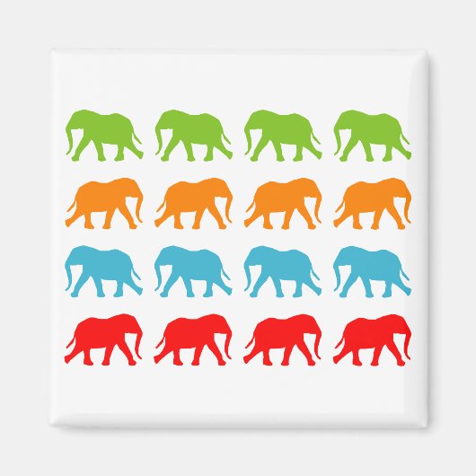 Aimant Motif de marche des éléphants (Devant)