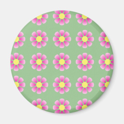 Aimant Motif de marguerite rose (Devant)