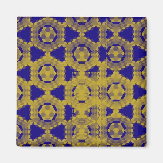 Aimant Motif de mode contraste bleu et jaune (Devant)