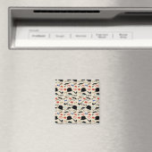 Aimant Motif de moustache noir rétro (In Situ (Lave-vaisselle))