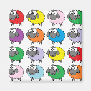 Aimant Motif de mouton coloré