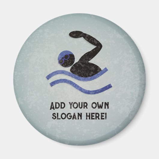 Aimant Motif de nage - look de métal grunge - ajouter slo (Devant)