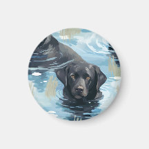 Motif de natation du Labrador noir