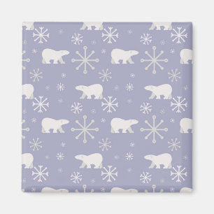 Aimant Motif de Noël avec ours polaires et flocons de nei