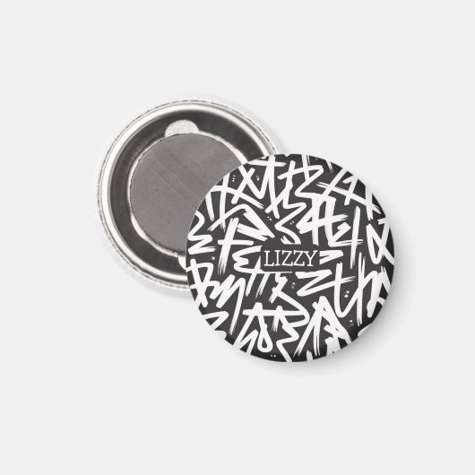 Aimant Motif de nom de graffiti personnalisé — Urbain sur (Recto/Verso)