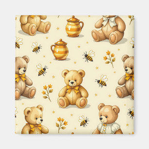 Aimant Motif de nounours et d'abeilles à miel pour nurser