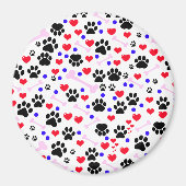 Aimant Motif De Pâtes, Pâtes De Chien, Pâtes Noires, Coeu (Devant)