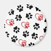 Aimant Motif De Pâtes, Pâtes Noires, Pâtes Rouges, Coeurs (Devant)