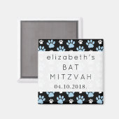 Aimant Motif De Pâtes, Paws Bleus, Paws Chiens, Bat mitzv (Recto/Verso)
