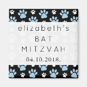 Aimant Motif De Pâtes, Paws Bleus, Paws Chiens, Bat mitzv (Devant)
