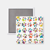 Aimant motif de patte coloré (Recto/Verso)